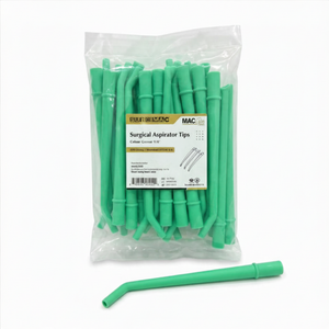 SurgiMac Surgical Aspirating Tips, Green, 1/4" diameter, Molded at 30 degree angle, MacSafe