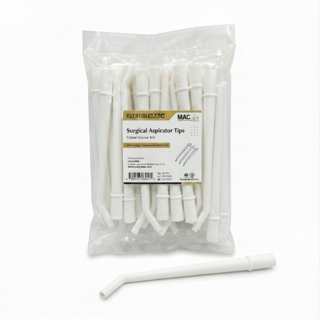 SurgiMac Surgical Aspirating Tips, White, 1/8" Diameter, MacSafe, 100/Box, 20bx/Case