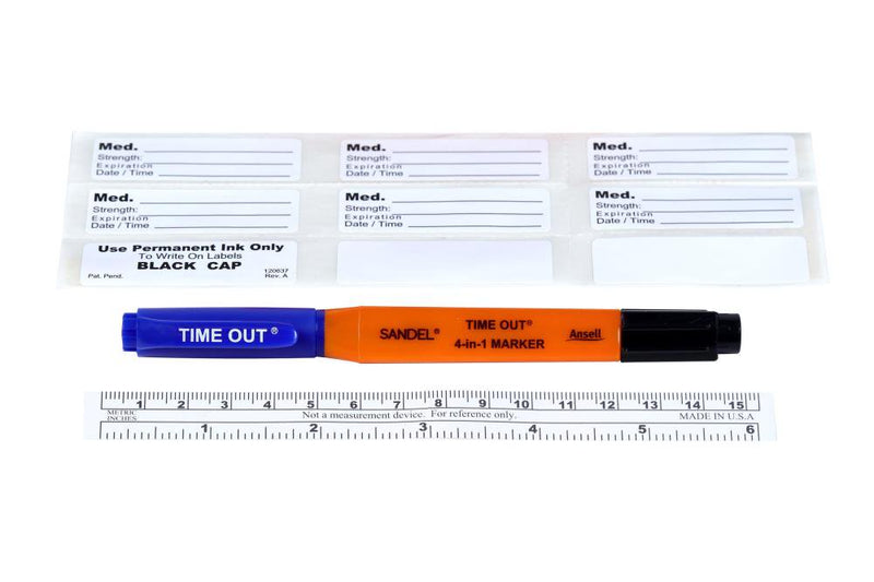 Sandel Markers, Skin Markers, (8) Labels, TIME OUT Sleeve, Flexible Ruler, Sterile 1041-LR-1