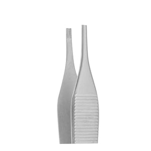 SurgiMac 4.75" Micro Adson-Brown Tissue Forceps, 7 x 7 Teeth, Stainless Steel, Eco Series, 1/Pk | SurgiMac Dental Supply
