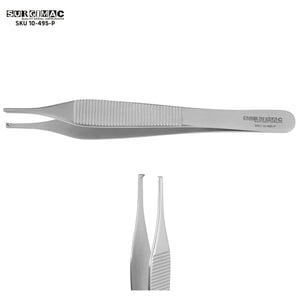 SurgiMac 4.75" Adson Tissue Forceps, 1 x 2 Teeth, Stainless Steel, Eco Series, 1/Pk | SurgiMac Dental Supply