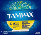 Tampax Regular Tampons, 40/bx, 12 bx/cs (72 cs/plt)