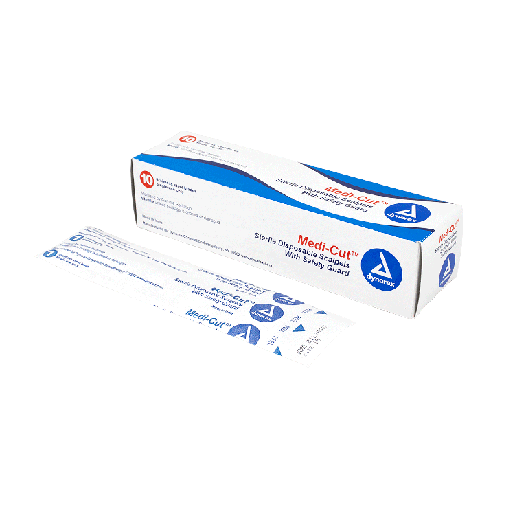 SurgiMac #15 Medicut Scalpels , Disposable , Sterile, Stainless Steel, 10/Pk | SurgiMac Dental Supply