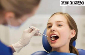 Dental Mirror #5 with Handle 6.5", Dentist Tool for Teeth Cleaning Inspection by SurgiMac 10-107-1