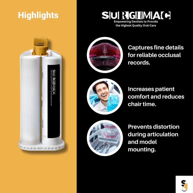 SurgiMac Bite Registration Material, Super Fast Set, 4 × 50ml Cartridges, MacBite, 1/Pk | SurgiMac Dental Supply