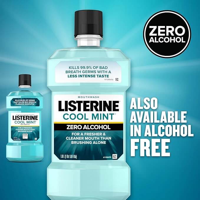 Listerine Cool Mint Mouthwash, 1 Liter, Pack of 6 | SurgiMac Dental Supply