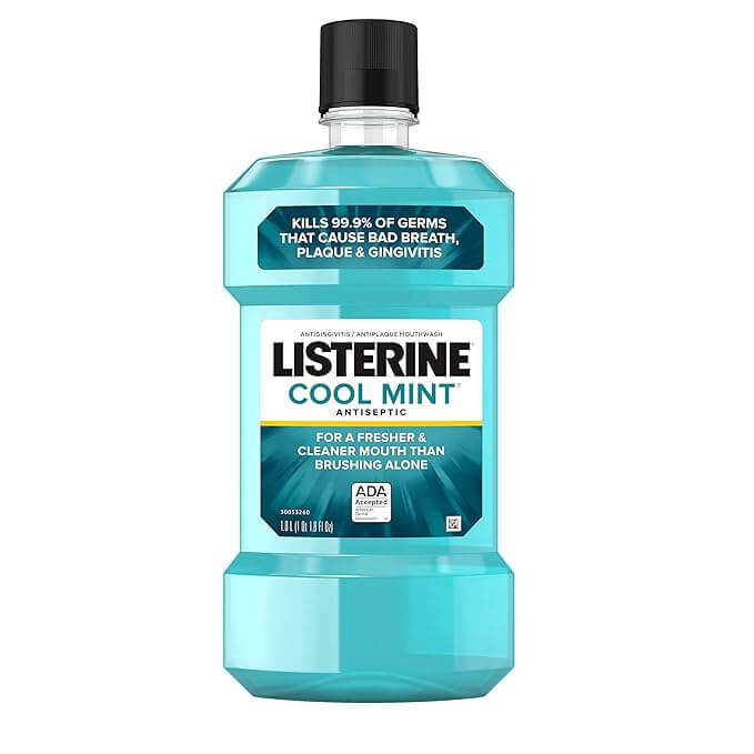 Listerine Cool Mint Mouthwash, 1 Liter, Pack of 6 | SurgiMac Dental Supply