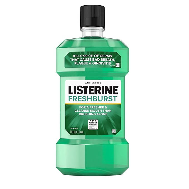 Listerine Fresh Burst Flavor Mouthwash, Case of 6 - 1.5 Liter Bottles