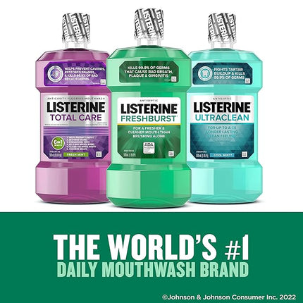 Listerine Fresh Burst Flavor Mouthwash, Case of 6 - 1.5 Liter Bottles