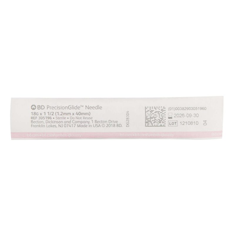 BD General Use Sterile Hypodermic Needle. 18 G x 1-1/2