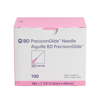 Hypodermic Needle PrecisionGlide 1-1/2 Inch Length 18 Gauge Thin Wall Without Safety