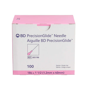 BD General Use Sterile Hypodermic Needle. 18 G x 1-1/2", Regular Wall Type | SurgiMac Dental Supply