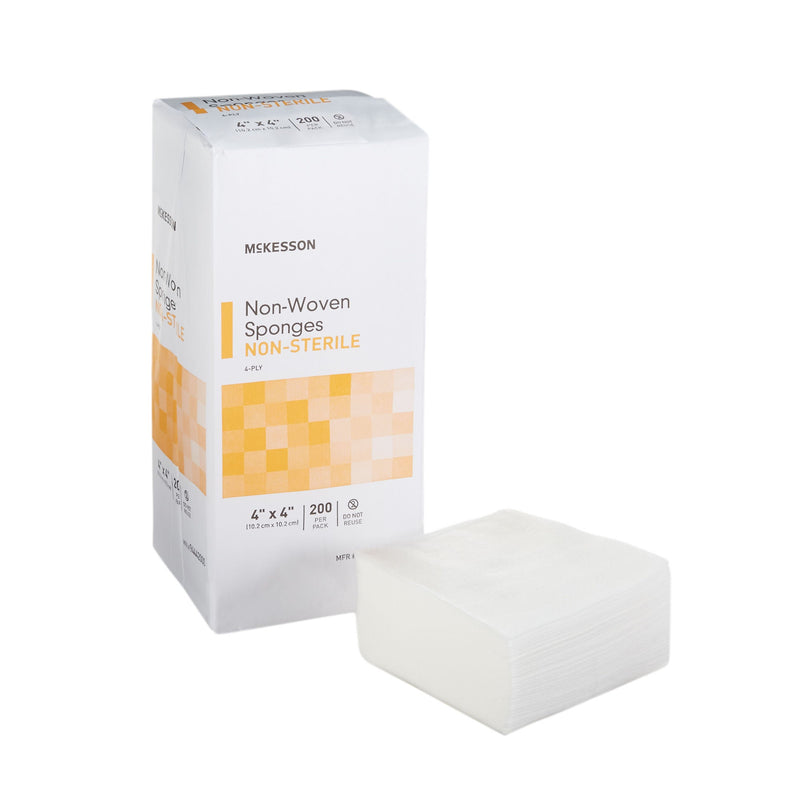 Nonwoven Sponge McKesson 4 X 4 Inch 4-Ply NonSterile 200 per Pack