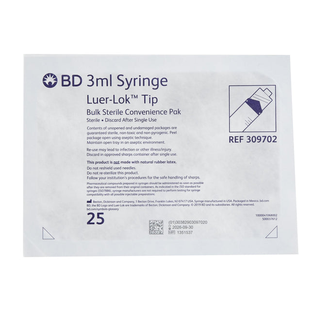 BD | Pharmacy Tray BD Luer Slip Tip Without Safety | 309702