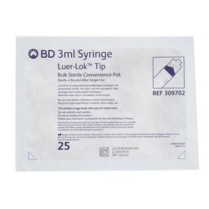 BD Luer Slip Tip Disposable Sterile Syringes Pharmacy Tray - 3 mL Without Safety Feature 309702