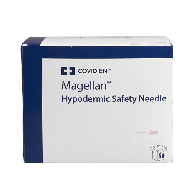 Safety Hypodermic Needle Magellan 1-1/2 Inch Length 18 Gauge Regular Wall Sliding Safety Needle