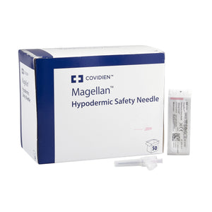 Safety Hypodermic Needle Magellan 1-1/2 Inch Length 18 Gauge Regular Wall Sliding Safety Needle