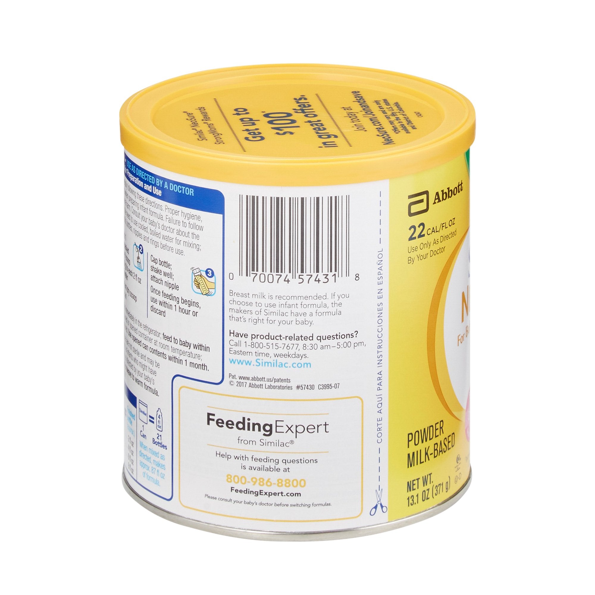 Similac Code Bar Infant Formula Similac NeoSure