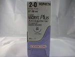 Coated Vicryl™ Plus Polyglactin 910 with Irgacare MP Antibacterial Suture SH 1/2 Circle Taper Point Needle Size 2-0 Braided | SurgiMac Dental Supply