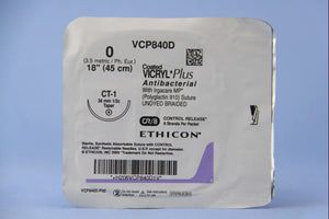 Coated Vicryl™ Plus Polyglactin 910 CT-1 1/2 Circle Taper Point Needle Size 0 Braided | SurgiMac Dental Supply