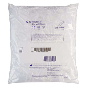 BD Vacutainer Tube Holder for 13mm & 16mm Tubes, Clear, Standard Size, Single Use, 250 Pack 364815-BX