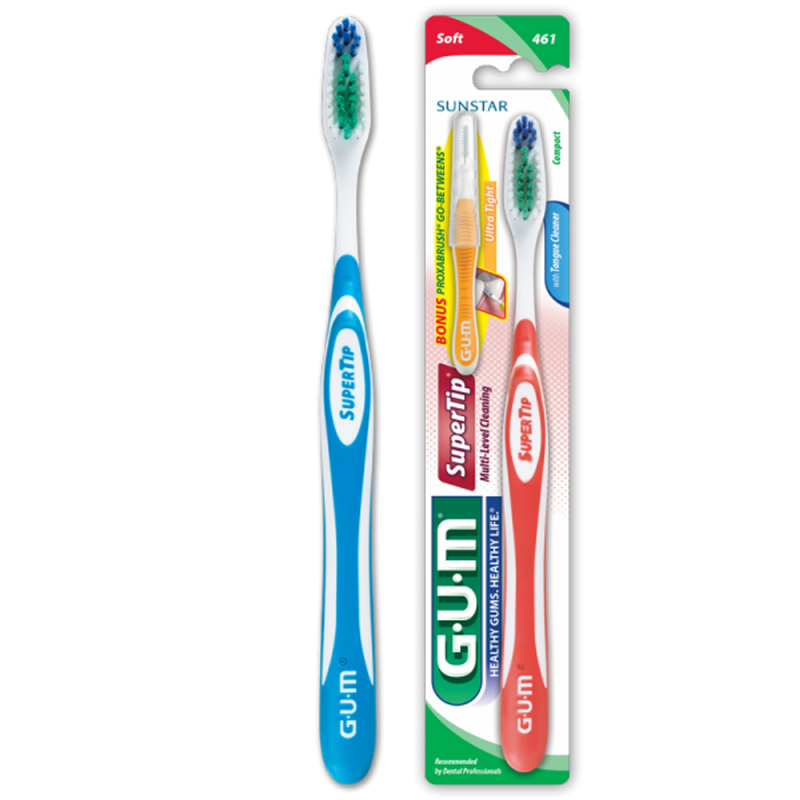 SuperTip Toothbrush, Sensitive Bristles, Compact Head, 1 dz/bx 465PG