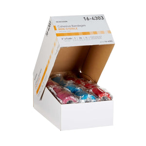 Cohesive Bandage McKesson 3 Inch X 5 Yard Self-adherent Closure Purple / Pink / Green / Light Blue / Royal Blue / Red NonSterile Standard Compression | SurgiMac Dental Supply