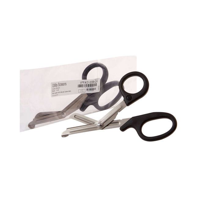 Utility Scissors McKesson 7-1/4 Inch Length Office Grade Stainless Steel / Plastic NonSterile Finger Ring Handle Angled Blunt Tip / Blunt Tip | SurgiMac Dental Supply