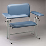 Blood Drawing Chair McKesson 1 Straight Arm / 1 Flip Up Arm Blue | SurgiMac Dental Supply