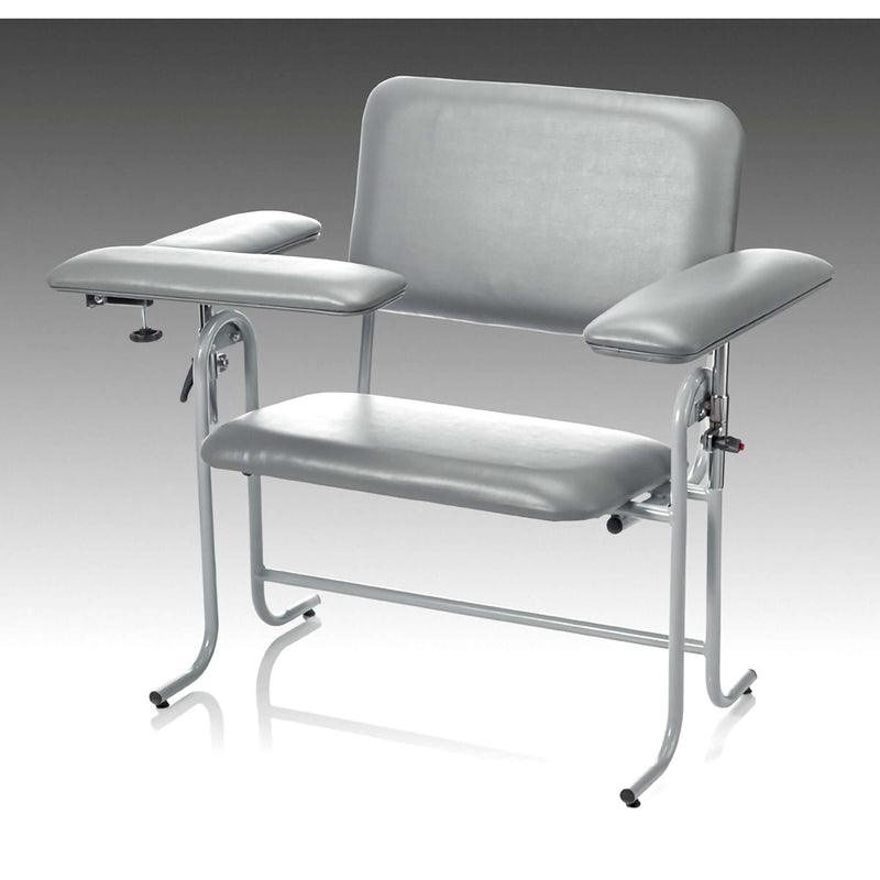 Blood Drawing Chair McKesson 1 Straight Arm / 1 Flip Up Arm Gray | SurgiMac Dental Supply