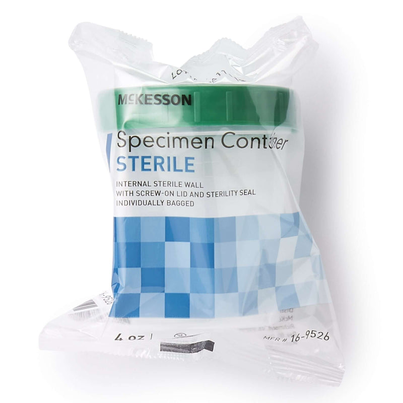 Specimen Container McKesson 120 mL (4 oz.) Screw Cap Sterile | SurgiMac Dental Supply