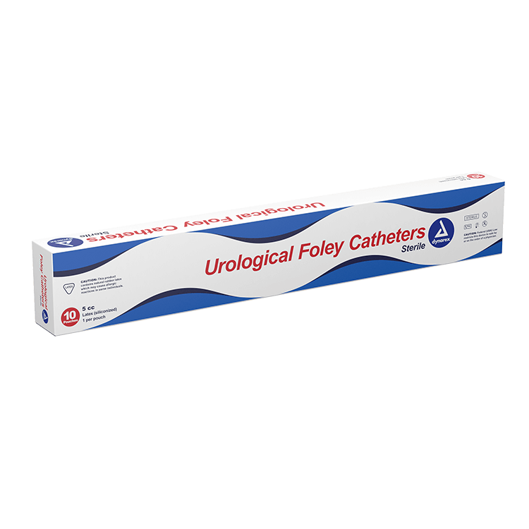 Dynarex Foley Catheters 5cc 22FR 10 Count (5cc, 22FR) | SurgiMac Dental Supply