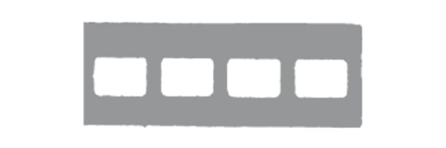 Flow Dental GreyLight Film Mounts Plastic/Grey 4 Window Horizontal, Size 2, box of 100