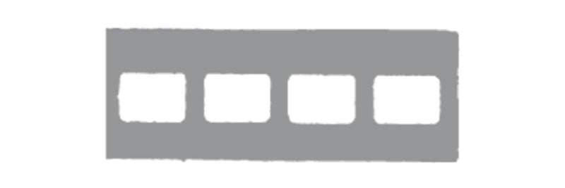 Flow Dental Grip Right Film Mounts Plastic/Translucent 4 Window Horizontal, Size 2, Box