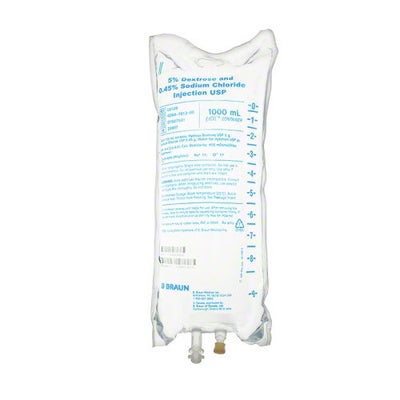 B Braun 5% Dextrose and 0.9% Sodium Chloride Injection USP, 500 mL
