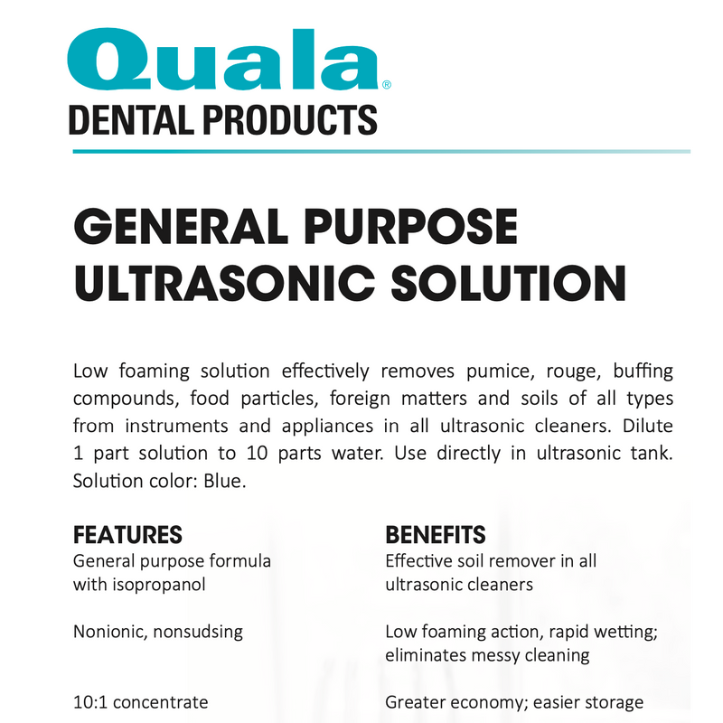 General Purpose Ultrasonic Solution, 1 Gallon. Low foaming solution 50036360-1