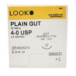 Absorbable Suture with Needle LOOK Plain Gut C6 3/8 Circle Reverse Cutting Needle Size 5 - 0 500B
