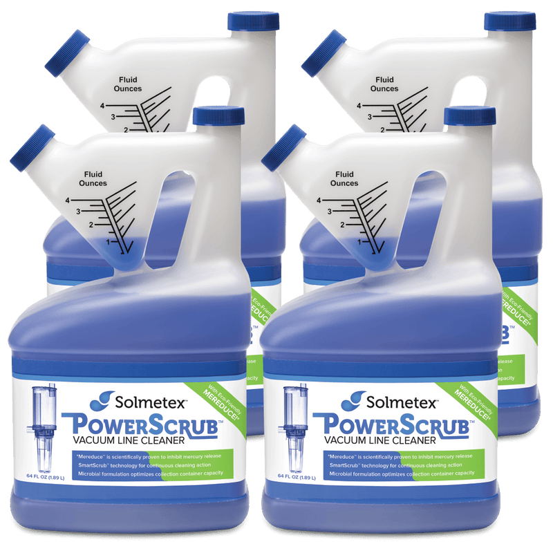Solmetex PowerScrub Vaccuum Line Cleaner 4 x 64 oz | SurgiMac Dental Supply