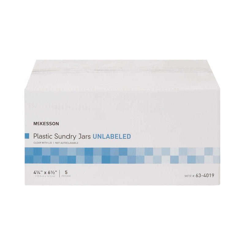 Sundry Jar McKesson 4-1/4 X 6-1/2 Inch Plastic Clear | SurgiMac Dental Supply