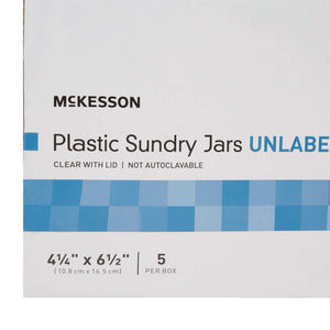 Sundry Jar McKesson 4-1/4 X 6-1/2 Inch Plastic Clear | SurgiMac Dental Supply