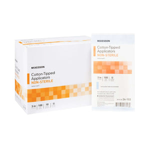 Swabstick McKesson Cotton Tip Wood Shaft NonSterile 100 per Pack 24-103-BX