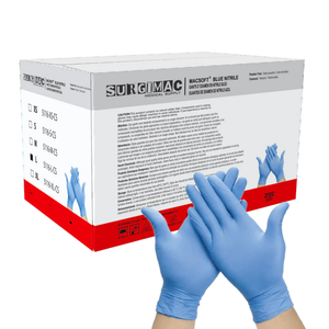 SurgiMac Nitrile Exam Glove, Chemo Tested, Blue, MacSoft, 200/Box, 10Box/Case