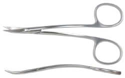 Miltex 4.25" double curved La Grange surgical scissors with one serrated blade | SurgiMac Dental Supply