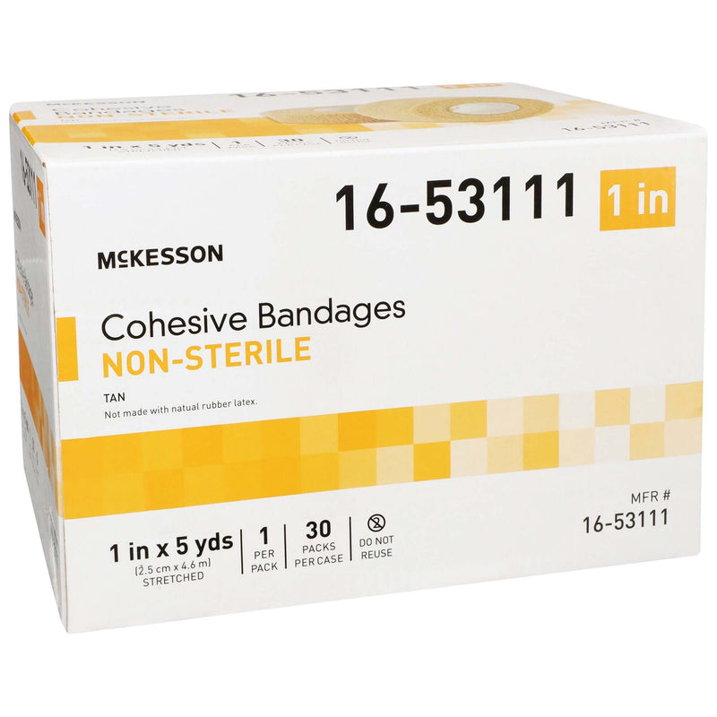 Cohesive Bandage McKesson 1 Inch X 5 Yard Self-Adherent Closure Tan NonSterile Standard Compression | SurgiMac Dental Supply