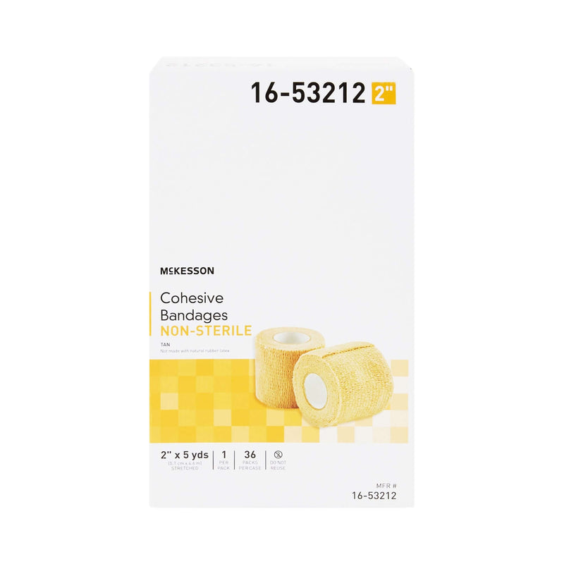 Cohesive Bandage McKesson 2 Inch X 5 Yard Self-adherent Closure Tan NonSterile Standard Compression | SurgiMac Dental Supply