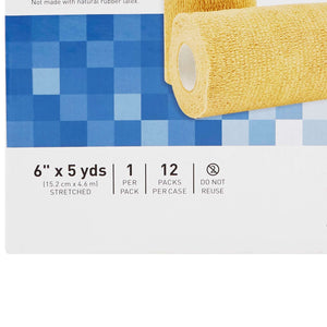 Cohesive Bandage McKesson 6 Inch X 5 Yard Self-adherent Closure Tan Sterile Standard Compression | SurgiMac Dental Supply