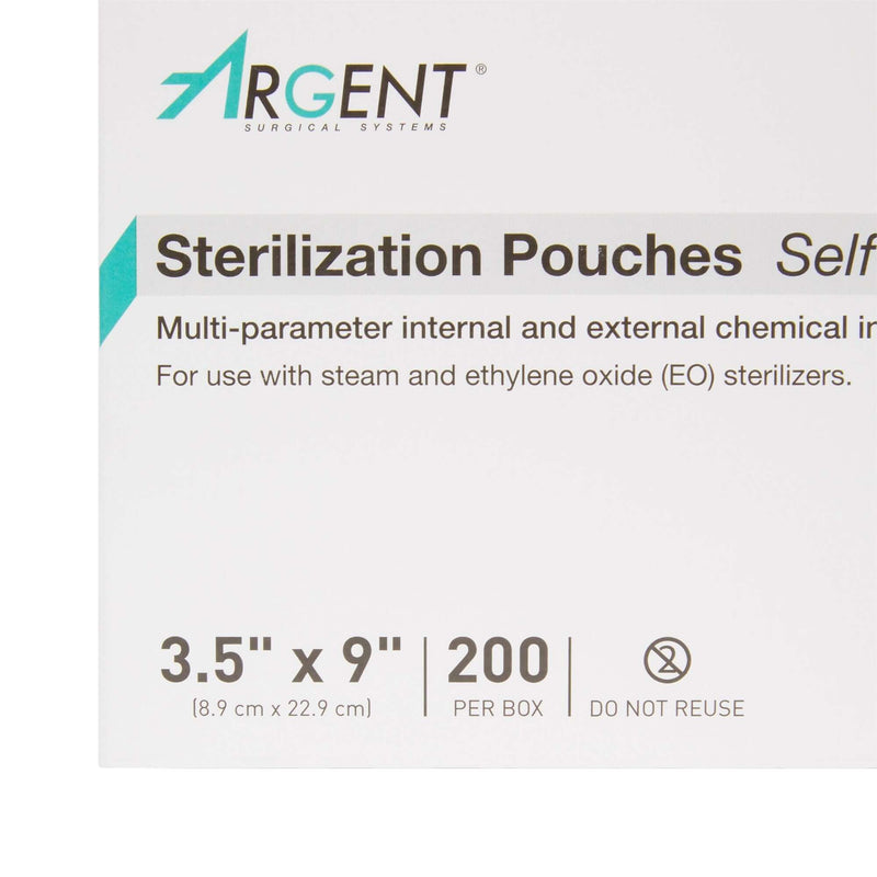 Sterilization Pouch McKesson Argent Sure-Check Ethylene Oxide (EO) Gas / Steam 3-1/2 X 9 Inch Transparent / Blue Self Seal Paper / Film | SurgiMac Dental Supply