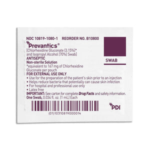 Antiseptic Prep Pad Prevantics 3.15% / 70% Strength CHG (Chlorhexidine Gluconate) / Isopropyl Alcohol Individual Packet NonSterile B10800