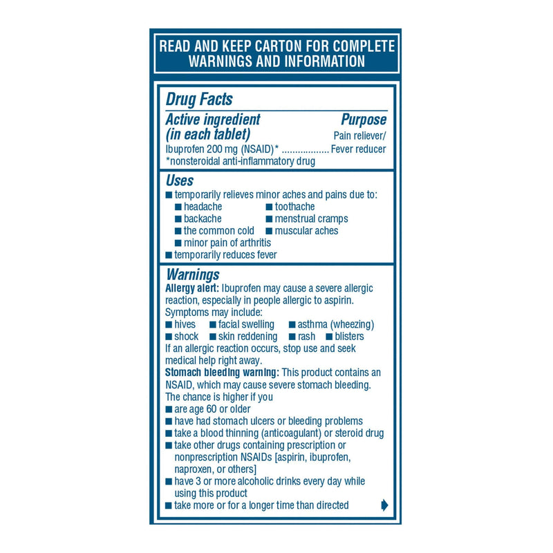 Pain Relief Advil 200 mg Strength Ibuprofen Tablet 100 per Bottle | SurgiMac Dental Supply