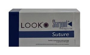 Nonabsorbable Suture with Needle LOOK Silk C17 3/8 Circle Reverse Cutting Needle Size 4 - 0 Braided 787B